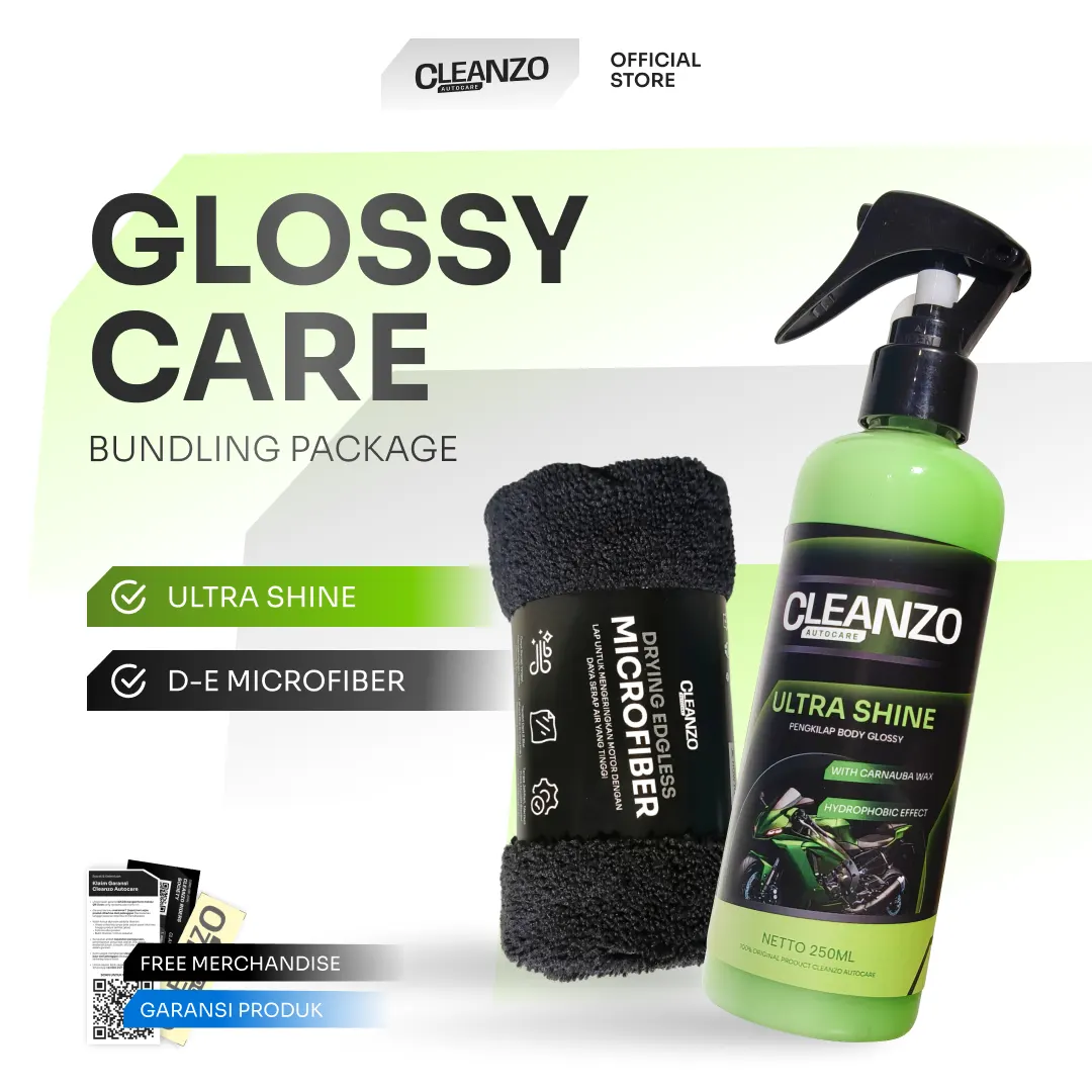 glossy care bundling package (ultra shine & drying edgless microfiber)
